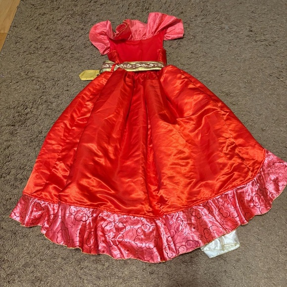 Disney Store Princess Elena of Avalor Deluxe Dress Costume 7/8 Red Gold Belt - Picture 5 of 5